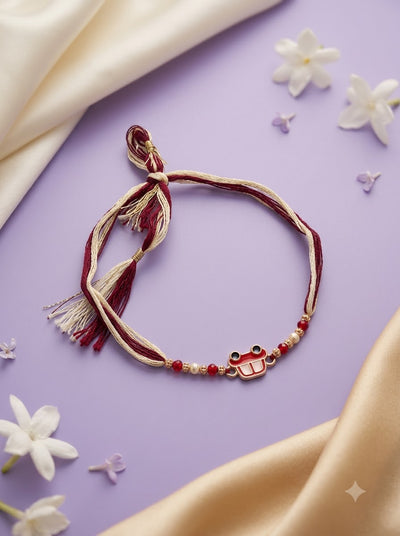Car Rakhi – Red & White Designer Rakhi for Brother