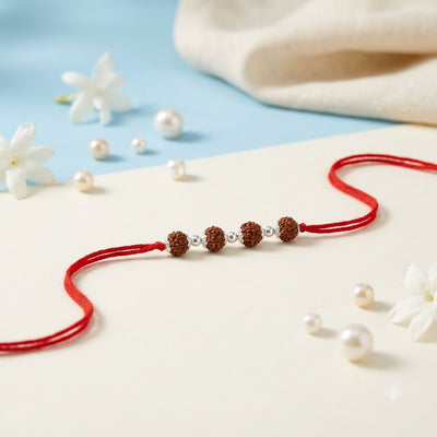 92.5 Silver Rudraksha Rakhi