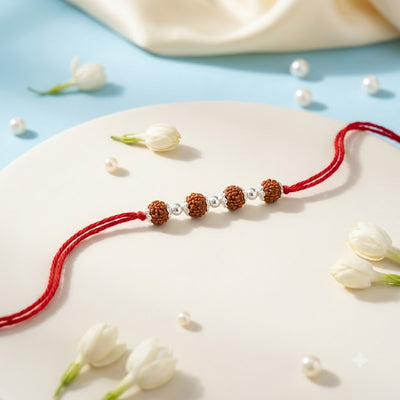 92.5 Silver Rudraksha Rakhi