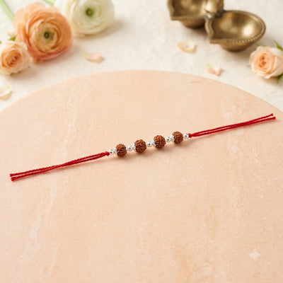 Rudraksha Bead Rakhi – Traditional Red Thread Rakhi