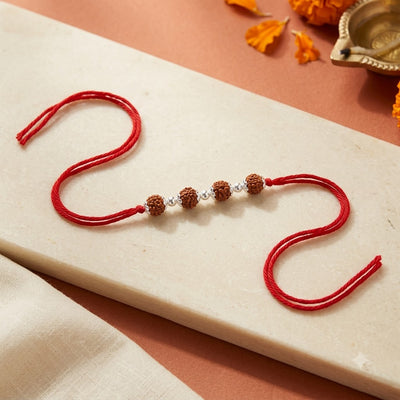 92.5 Silver Rudraksha Rakhi