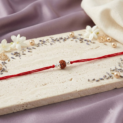 Rudraksha Rakhi – Single Bead Red Thread Rakhi
