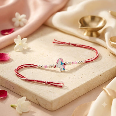 Pink Unicorn Rakhi – Kids Silver Rakhi
