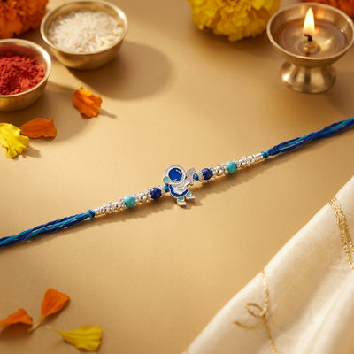 Blue Cartoon Rakhi – Kids Silver Rakhi