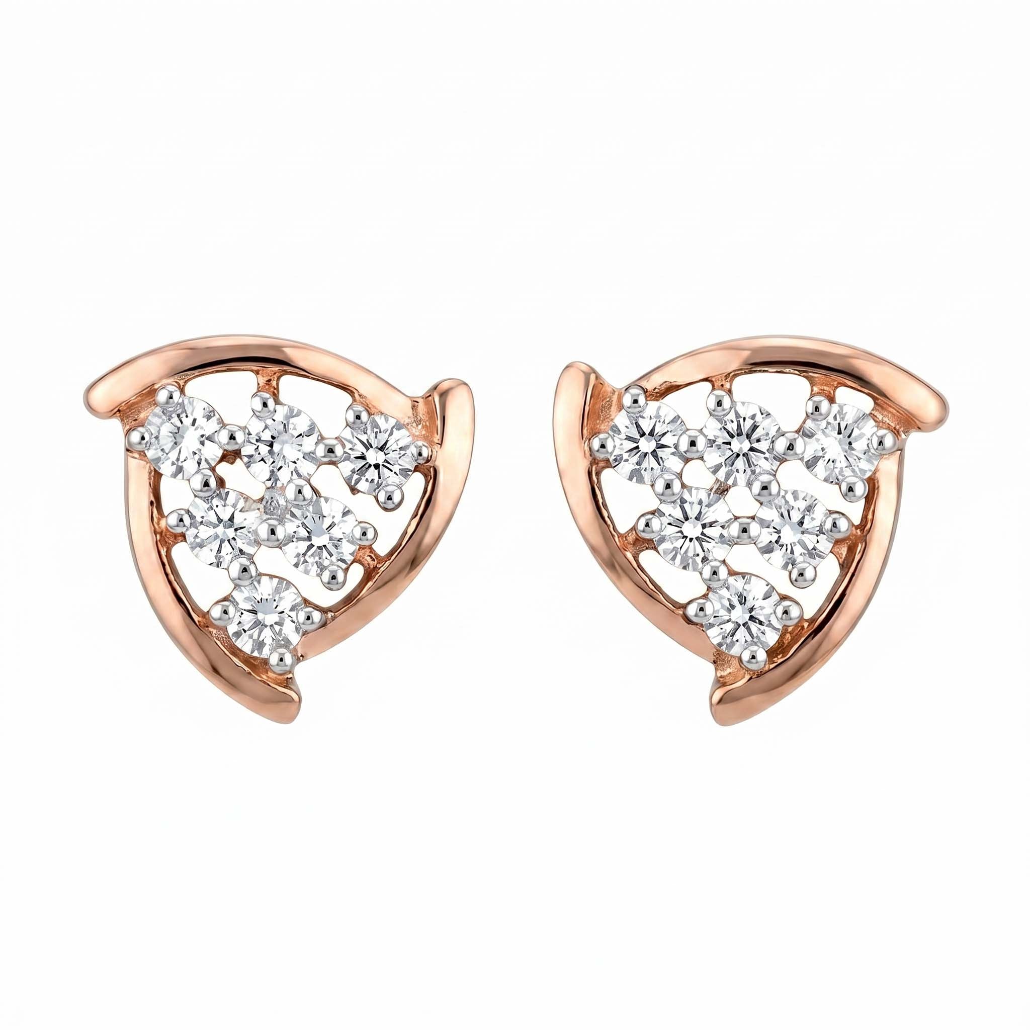Trilliant Pinwheel Diamond Studs