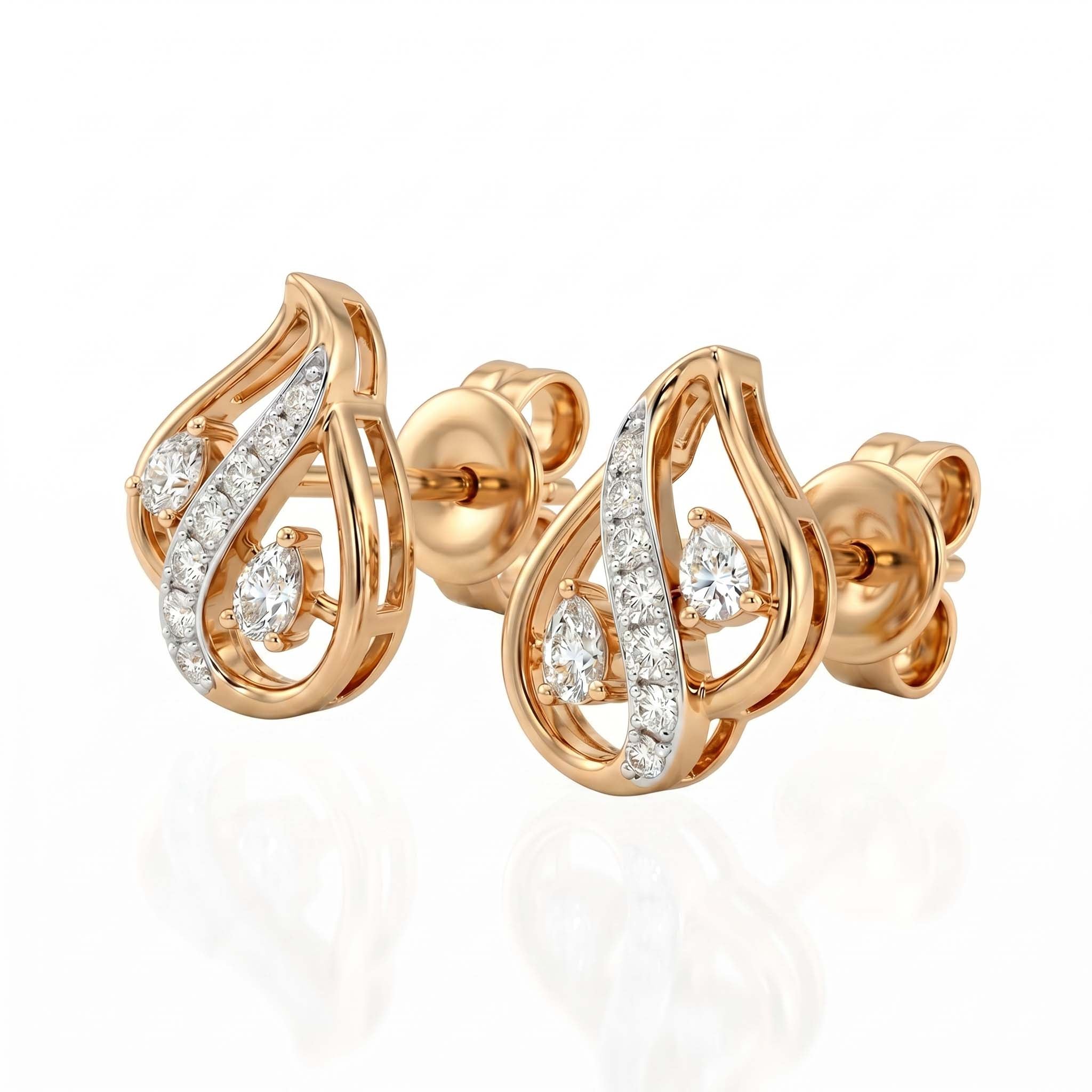Paisley Wave Diamond Studs