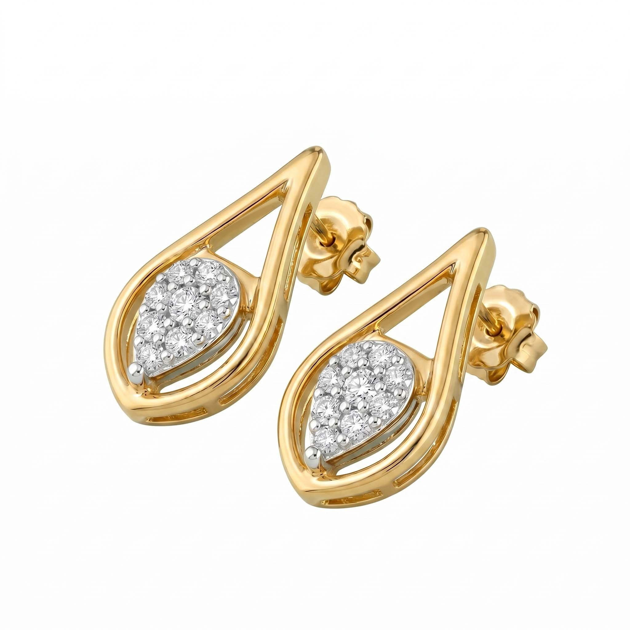 Pear Silhouette Diamond Studs