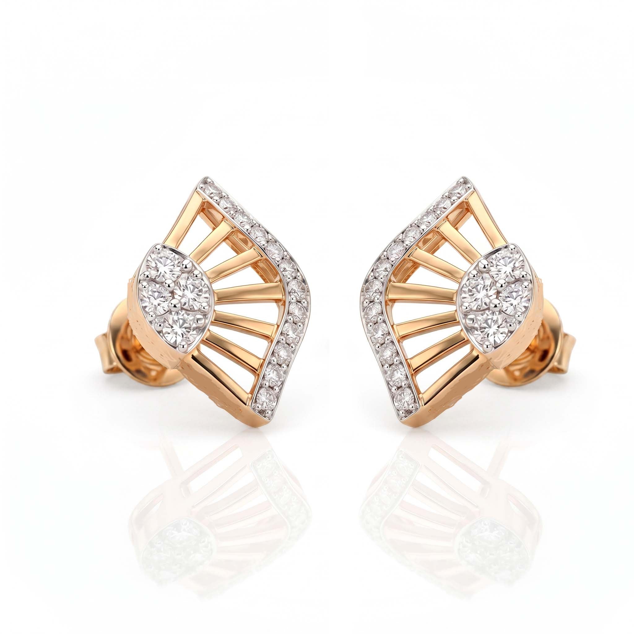 Deco Fan Diamond Studs