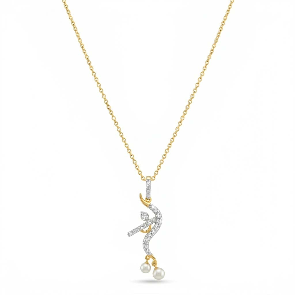 Natural Diamond Yellow Gold Krishna Pendant