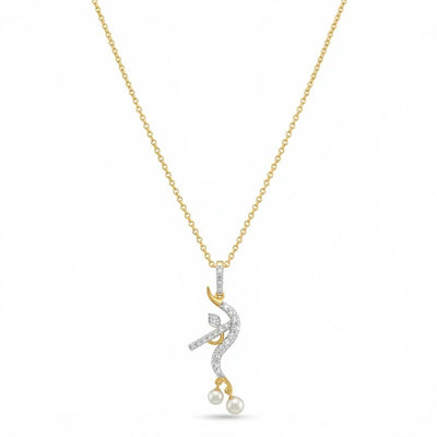 Natural Diamond Yellow Gold Krishna Pendant