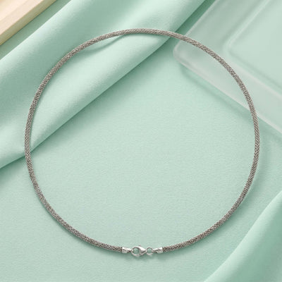 Elegant Oxidized Silver Mesh Chain for Women Sleek Woven Minimalist Fine Jewelry