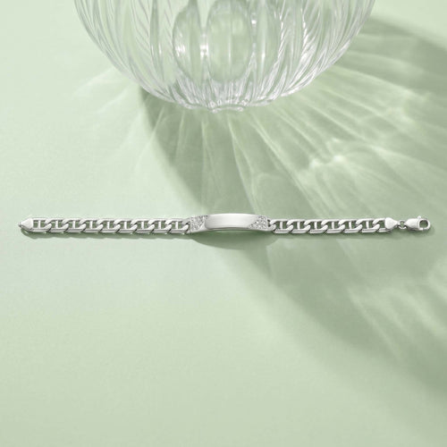 Black Enamel & Pavé Zirconia Anchor-Link Bracelet