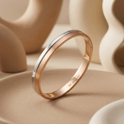 Dual-Tone Gilded Channel Gents Kada