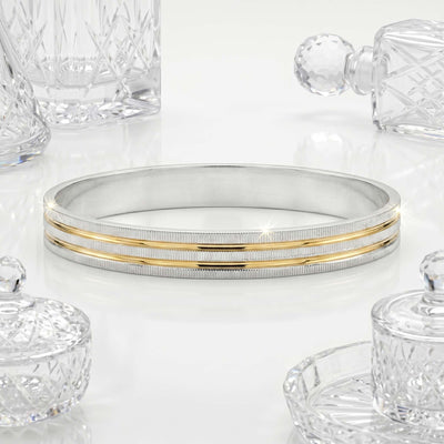 Gold-Core Triple-Channeled Textured Kada