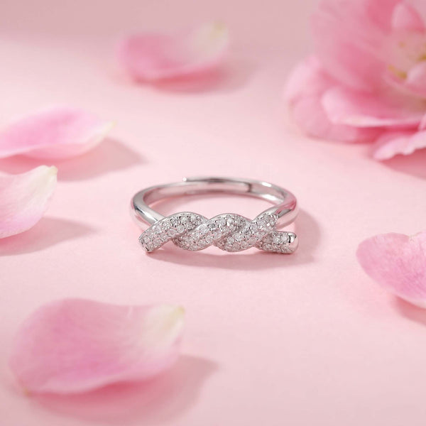 Braided Pave Silver Ring for her - Flâneur Global® | FG | 925 Fine Silver Jewelry & Accessories