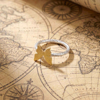 Butterfly Accent Two-Tone Cable Ring for her