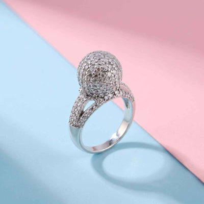 Pave Cluster Silver Ring for her