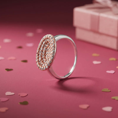 Oval Pave Silver Ring for her