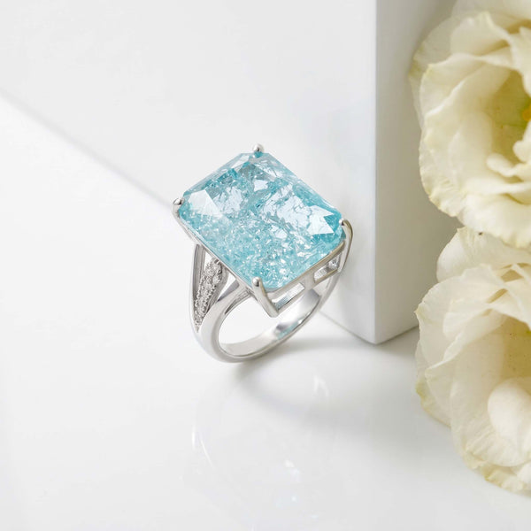 Rectangular Gemstone Accent Silver Ring for her - Flâneur Global® | FG | 925 Fine Silver Jewelry & Accessories