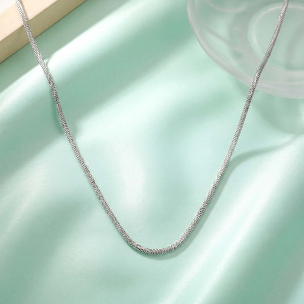Elegant Oxidized Silver Mesh Chain for Women Sleek Woven Minimalist Fine Jewelry - Flâneur Global® | FG | 925 Fine Silver Jewelry & Accessories
