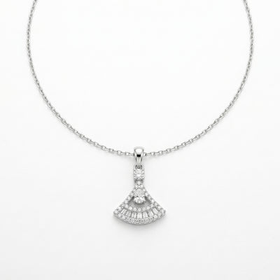 Fan-Shaped Zirconia Statement Elegant Pendant