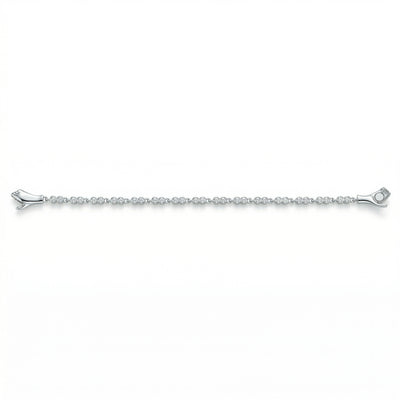 92.5 Fine Silver Hand-Clasp Zirconia Bezel Tennis Bracelet