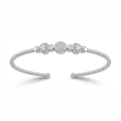 Open Cuff Bracelet with Sparkling Zirconia Center