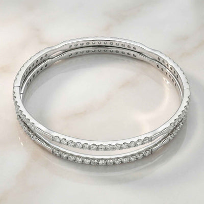Celestial Infinity Pavé Silver Bangle