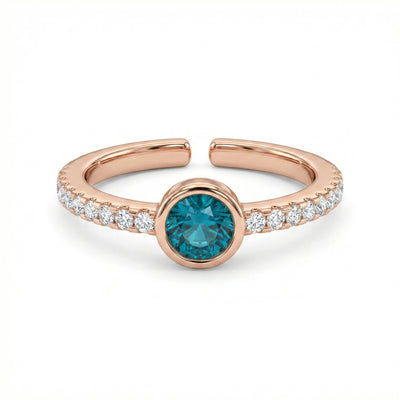 Emerald Halo Rose Gold Slim Toe Rings