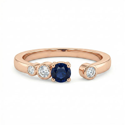 Midnight Sapphire Rose Gold Toe Rings