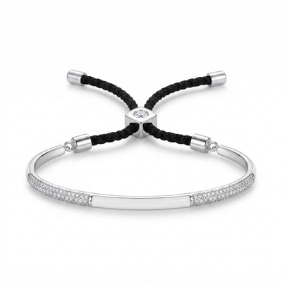 Zirconia Pavé Adjustable Silk Cord Bracelet
