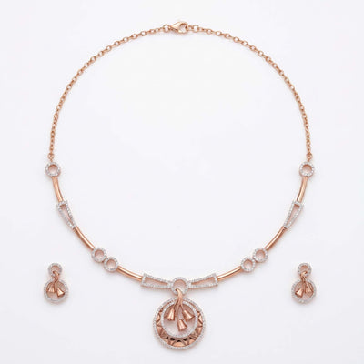 Rose Gold Dreamcatcher Halo Necklace Set