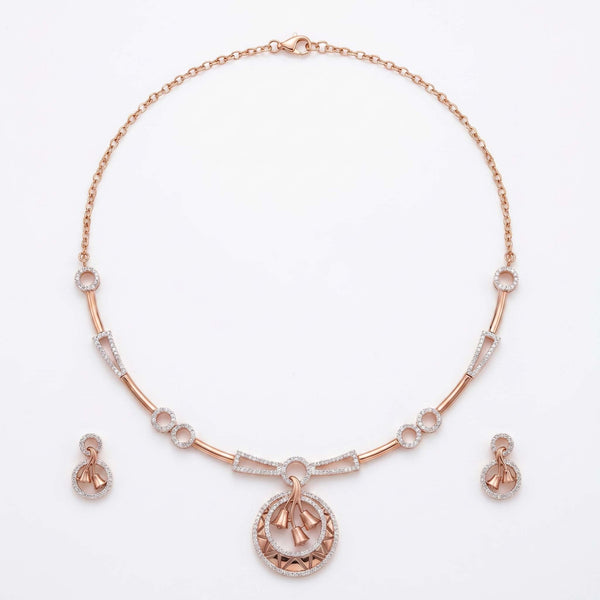 Rose Gold Dreamcatcher Halo Necklace Set - Flâneur Global® | FG | 925 Fine Silver Jewelry & Accessories