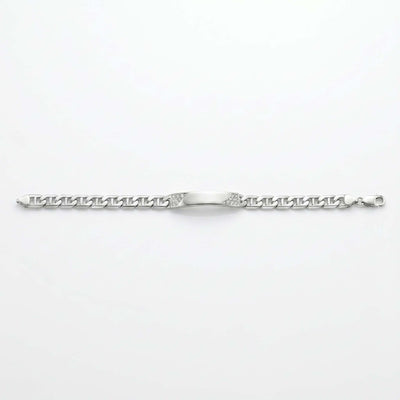 Black Enamel & Pavé Zirconia Anchor-Link Bracelet