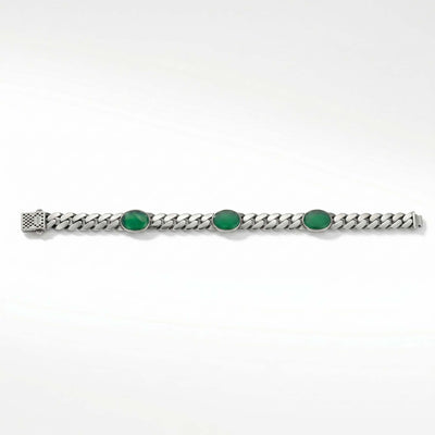Verdant Onyx Link Silver Bracelet