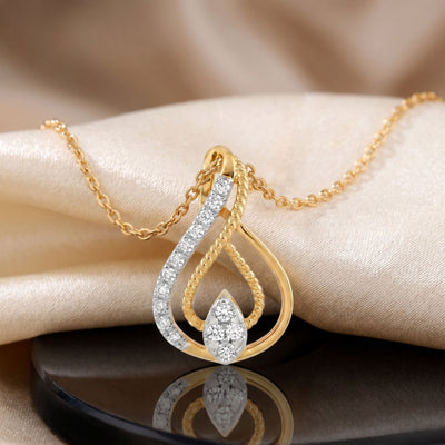 Twisted Teardrop Natural Diamond Pendant