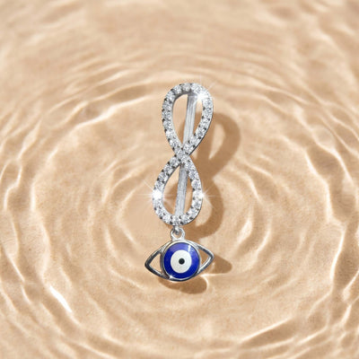 Infinity Evil Eye Sterling Silver Luxury Watch Charm