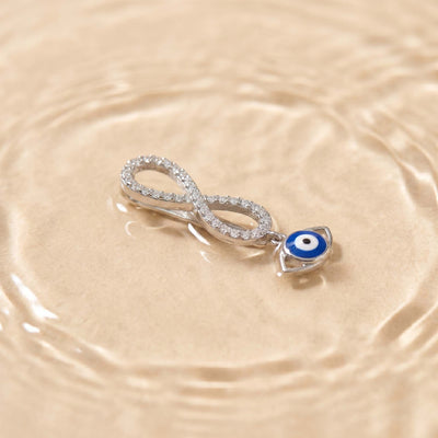 Infinity Evil Eye Sterling Silver Luxury Watch Charm