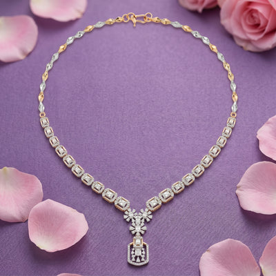 Regal Cascade Dual-Tone Rose Gold Necklace