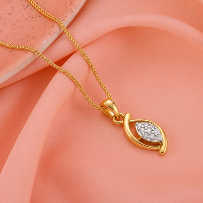 Graceful Marquise Yellow Gold Pendant