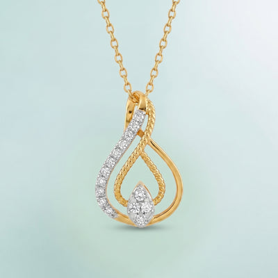 Twisted Teardrop Natural Diamond Pendant