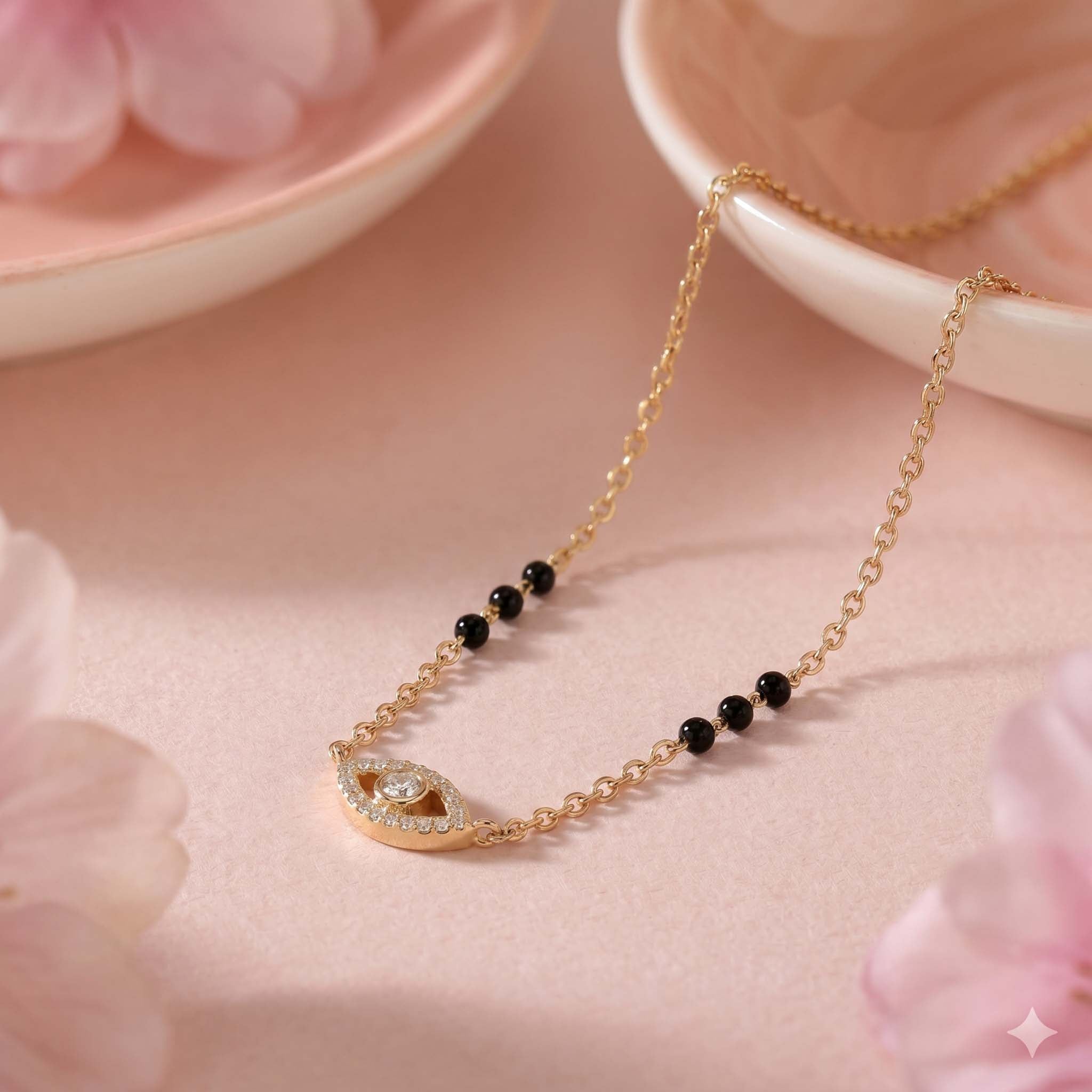 Natural Diamond Yellow Gold Mangalsutra