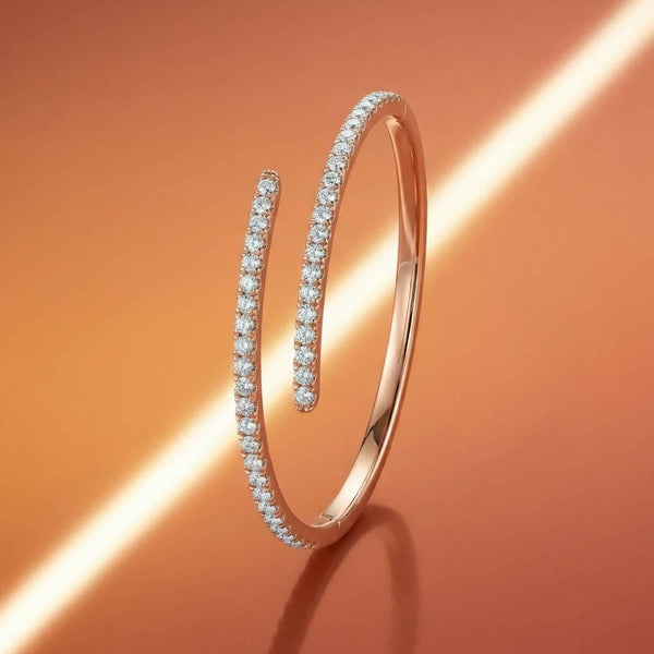 92.5 Fine Silver Rose Gold Wrap-Around Baguette Zirconia Bracelet - Flâneur Global® | FG | 925 Fine Silver Jewelry & Accessories