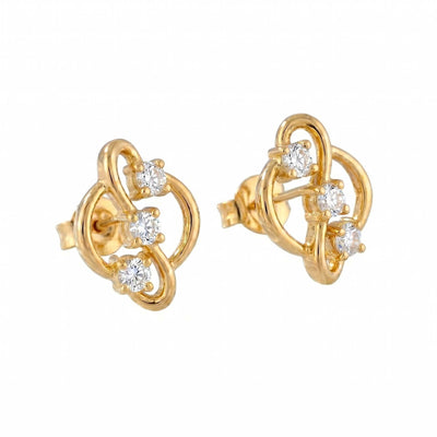 Serenade Trilogy Yellow Gold Earrings
