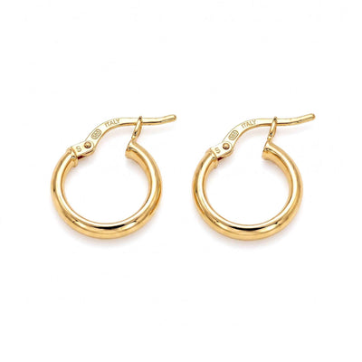 Classic Polished Huggie Hoop Earrings in 14K Yellow Gold