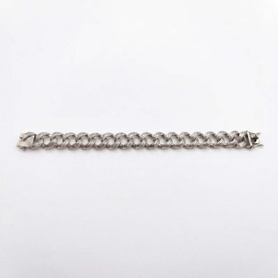 Oxidized Scrollwork Cuban Link Bracelet