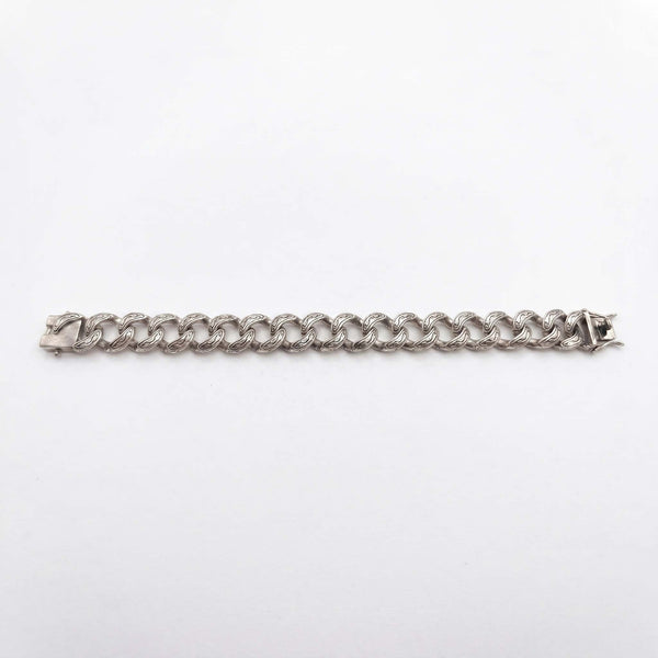 Oxidized Scrollwork Cuban Link Bracelet - Flâneur Global® | FG | 925 Fine Silver Jewelry & Accessories