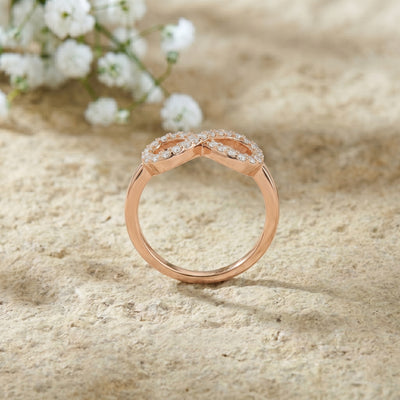 Natural Diamond Rose Gold Infinity Ring