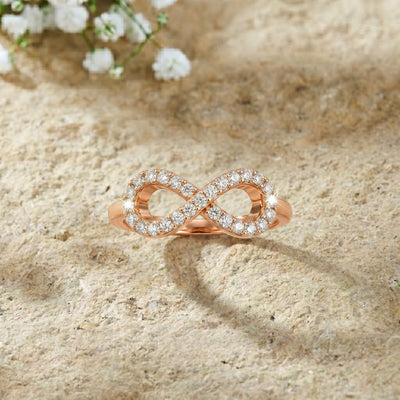 Natural Diamond Rose Gold Infinity Ring