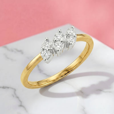 Natural Diamond Yellow Gold Cluster Ring